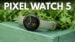 Render of the Google Pixel Watch 5 showing its circular display and digital crown.