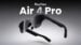A pair of RayNeo Air 4 Pro glasses resting on a flat surface next to their carrying case.