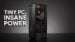The ROG NUC 16 20th Anniversary Edition standing vertically on a desk.