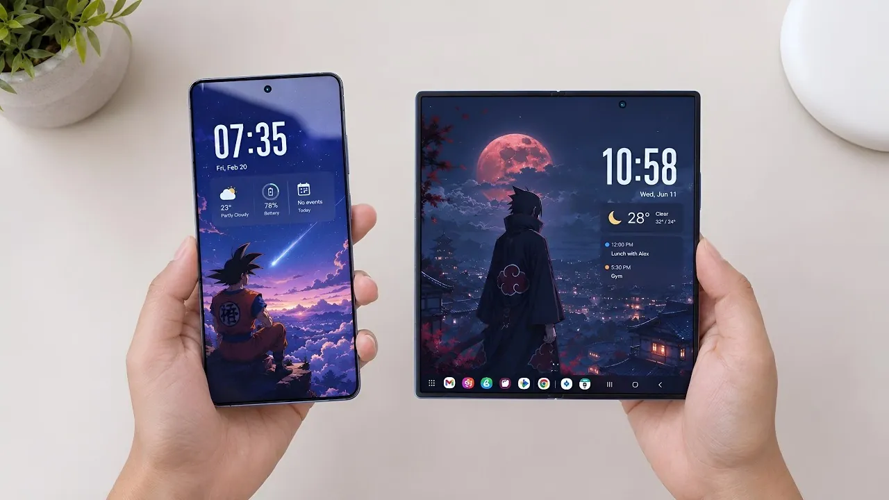 Someone using the Galaxy Z Fold 8 Ultra for multitasking with multiple apps open.