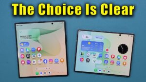 Side-by-side comparison of the Galaxy Z Fold 8 and Fold 8 Ultra displays.