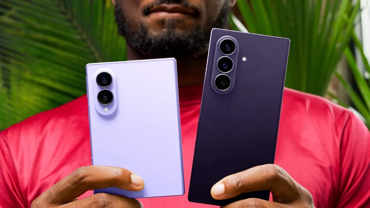 Side profile showing the thin design of the new passport-style Z Fold 8.