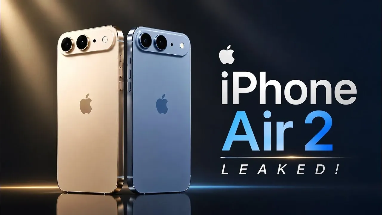 Close-up of the new 48-megapixel dual-camera system on the back of the iPhone Air 2.