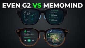 Side by side comparison of Even G2 and MemoMind One smart glasses