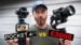 Side-by-side video frame comparison of DJI Pocket 4P and Sony A7V.