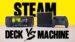 Side by side comparison of the Steam Deck and Steam Machine.