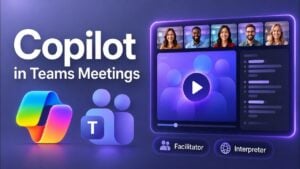 The Microsoft Teams Copilot interface showing the AI facilitator taking notes during a call.