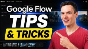 Side-by-side comparison of an original video and an AI-transformed scene using Google Flow