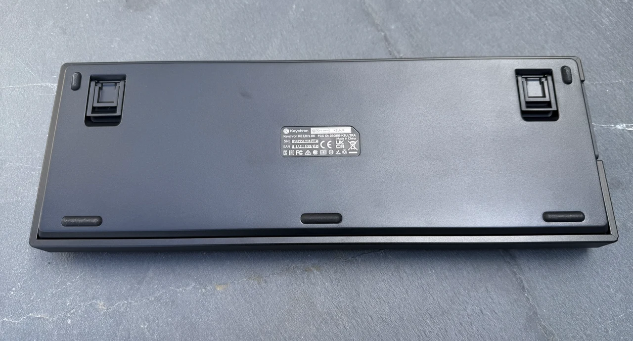 Keychron K8 Ultra 8K Wireless Custom Mechanical Keyboard Underneath View