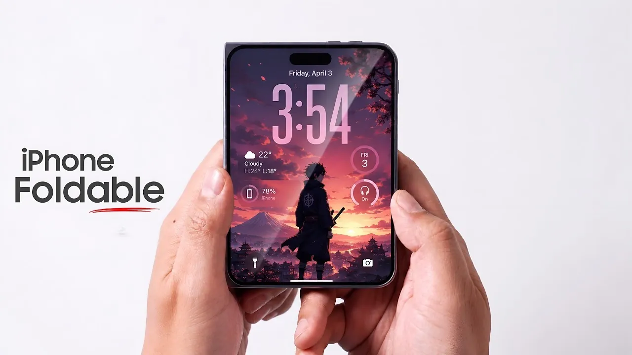Close up mockup of a potential hinge mechanism on a foldable iPhone.