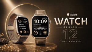 A rendering of the rumored Apple Watch Series 12 worn on a wrist