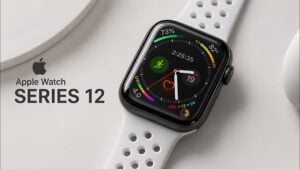Close up of the anticipated Apple Watch Series 12 screen displaying the time