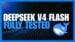 A dashboard showing the DeepSeek V4 Flash API token processing speed.
