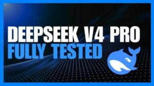 DeepSeek V4 Pro interface showing agentic coding capabilities.