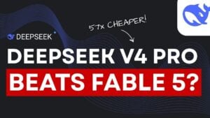 Bar chart comparing token costs of DeepSeek V4 Pro and Fable 5.