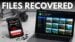 Split screen showing a corrupted video file and a successfully restored clear video.