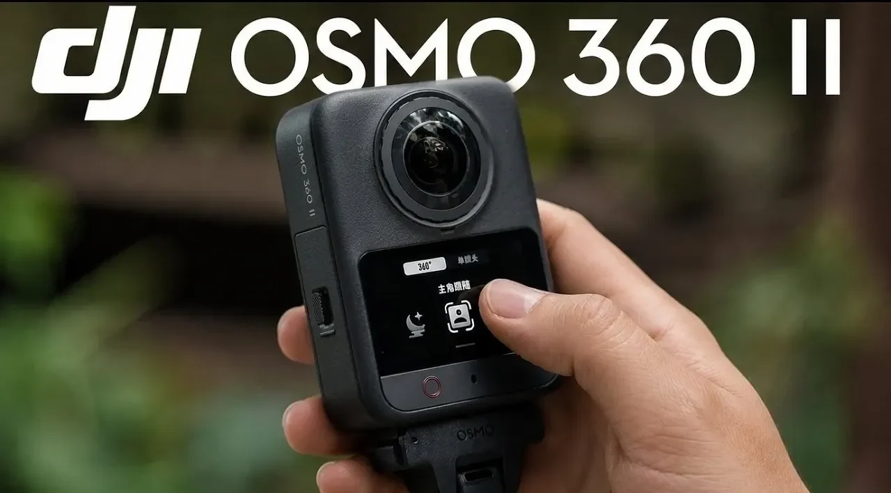 The DJI Osmo 360 Mark II being used to record an outdoor time-lapse