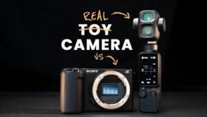 The DJI Osmo Pocket 4P camera with its built-in mechanical gimbal