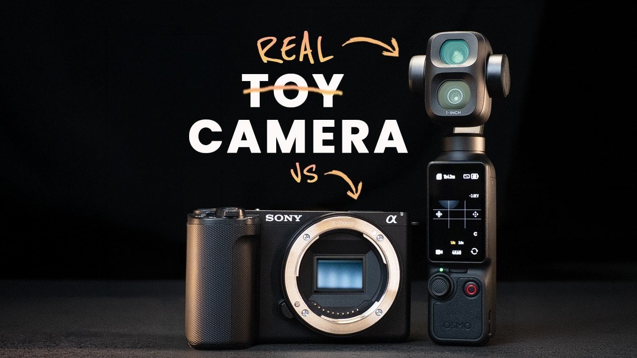 The DJI Osmo Pocket 4P camera with its built-in mechanical gimbal