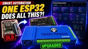 Custom ESP32-S3 printed circuit board with wiring