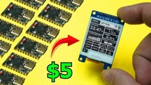 The ESP32-S3 Super Mini development board showing the dual-core processor and Type-C connector.
