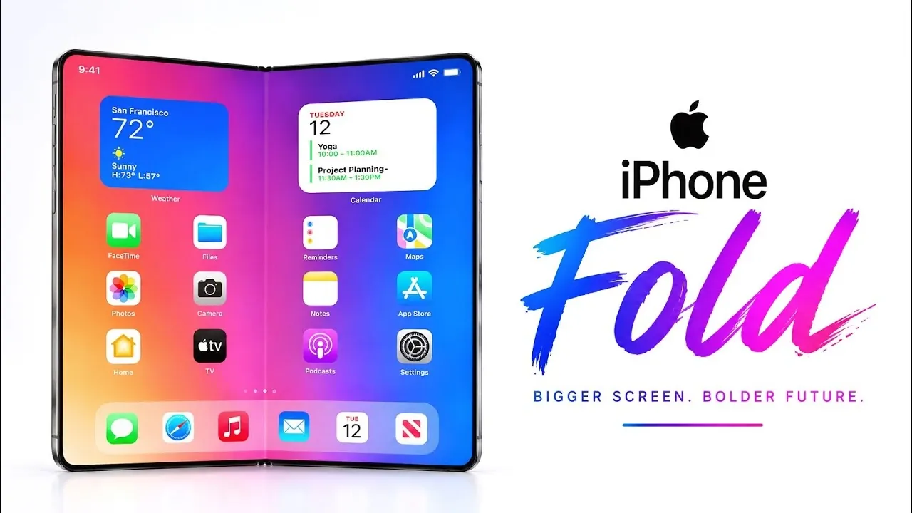 Side profile of a folded iPhone showing its physical thickness.