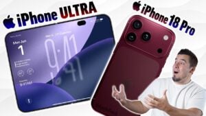 A concept rendering of the rumored foldable iPhone Ultra in midnight blue.