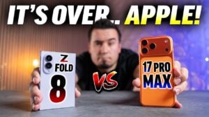 A person holding the Galaxy Z Fold 8 open
