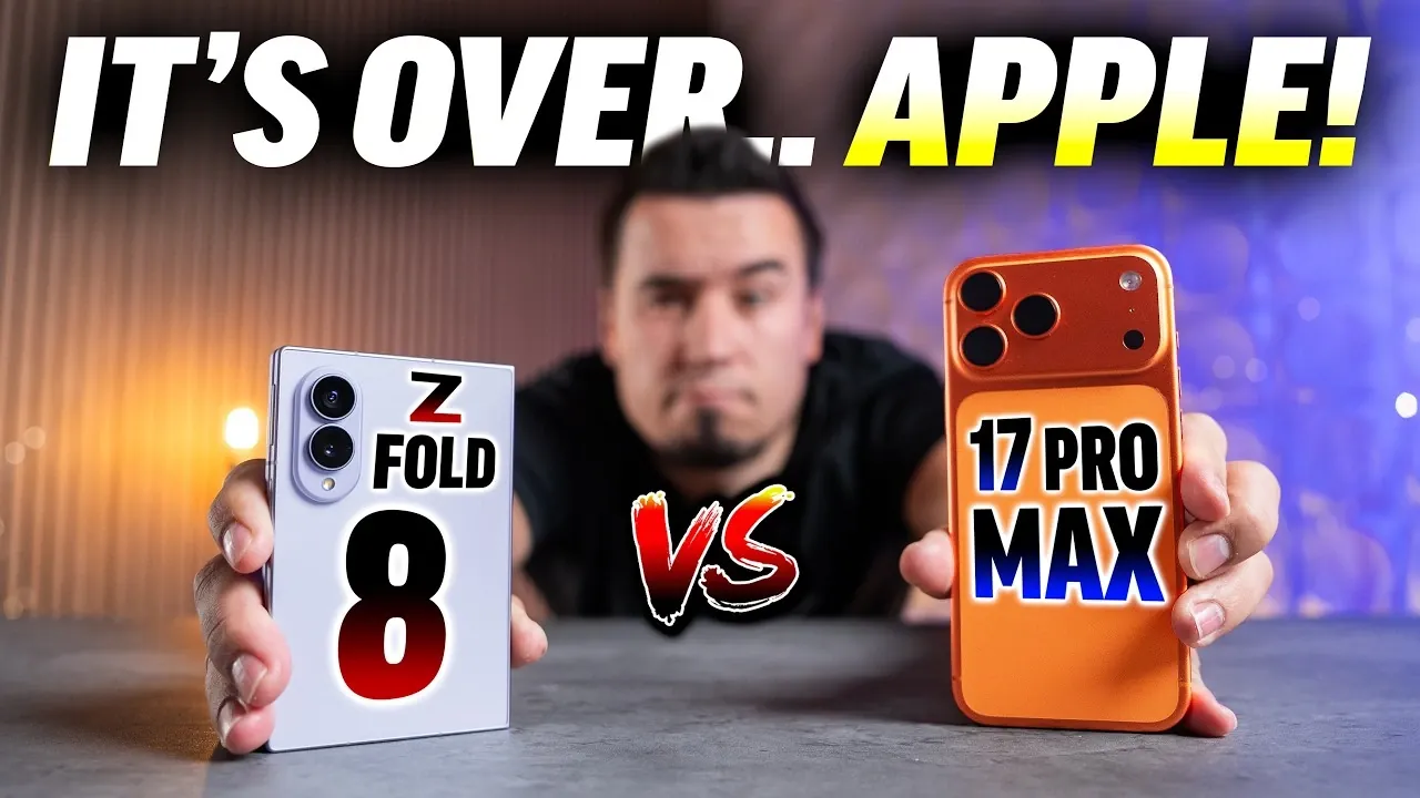 The Galaxy Z Fold 8 next to an iPhone 17 Pro Max
