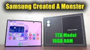 The Samsung Galaxy Z Fold 8 being unboxed and set up on a desk.