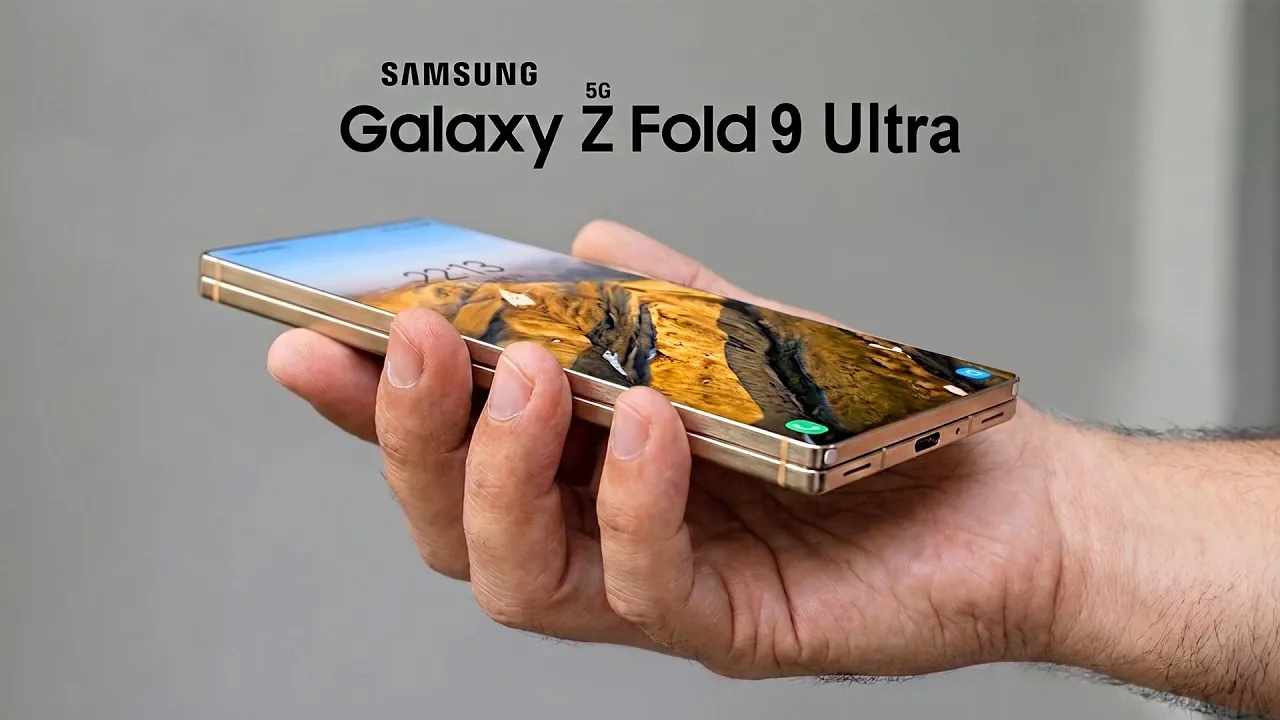 A lineup of five folded Samsung smartphones arranged side by side on a dark surface.