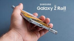 Concept render of the Samsung Galaxy Z Roll smartphone expanding its screen
