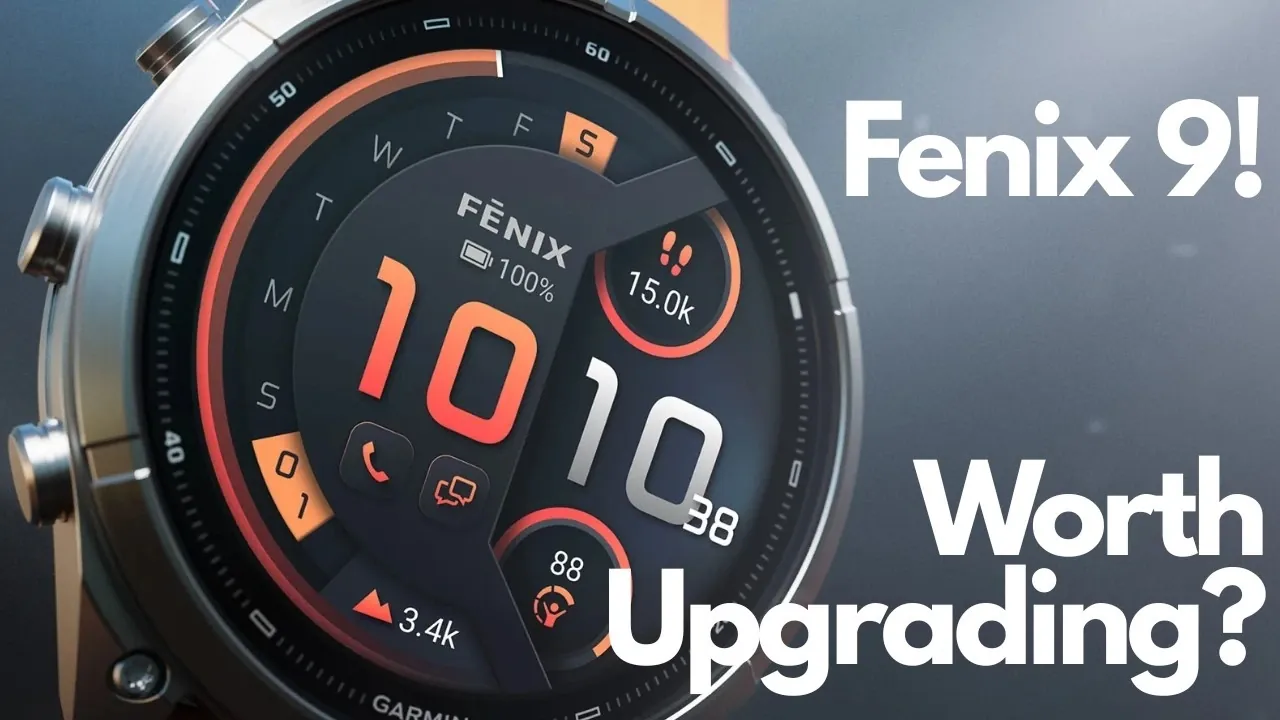 Garmin Fenix 9 Pro titanium case next to the Fenix 8