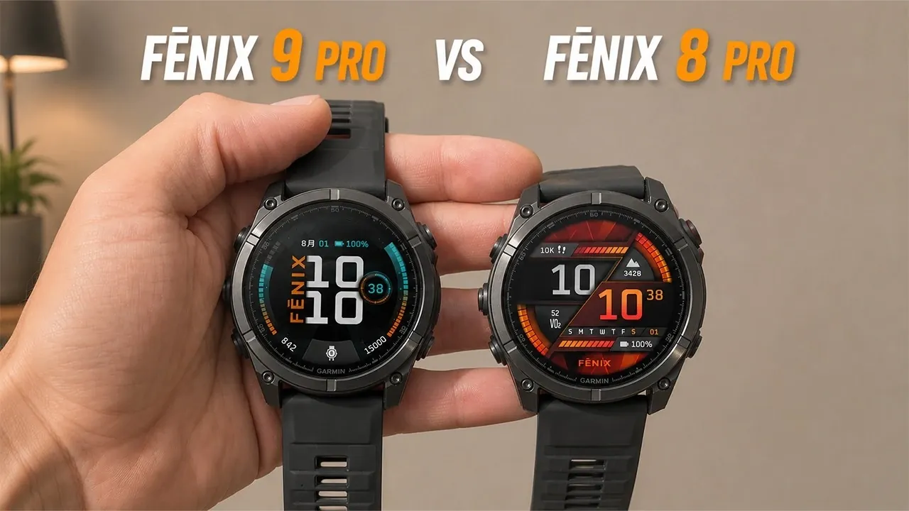 Close up of the 3,000 nit AMOLED display on the Fenix 9 Pro