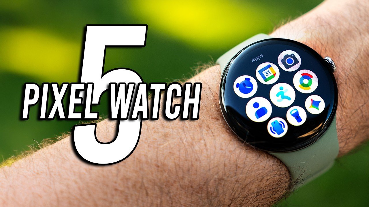 The Google Pixel Watch 5 displaying a customized Gemini watch face on the screen.