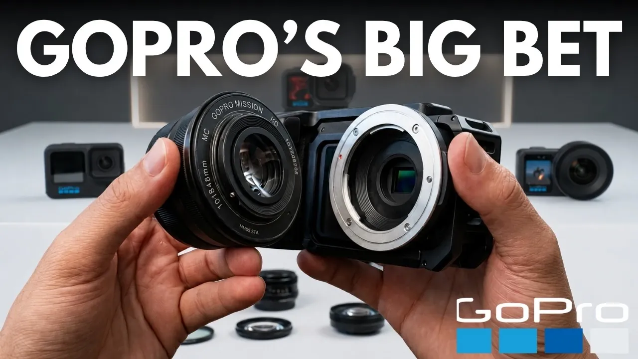 GoPro Mission 1 Pro ILS with an attached interchangeable lens.