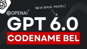 A conceptual graphic showing the leaked GPT-6 Astra model and its connection to the Bell base model.