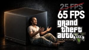 Grand Theft Auto 5 running on a Steam Machine monitor