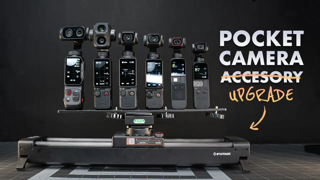 The compact camera slider positioned for a product shot.