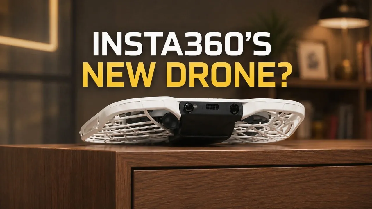 A person holding a compact drone in the palm of their hand.