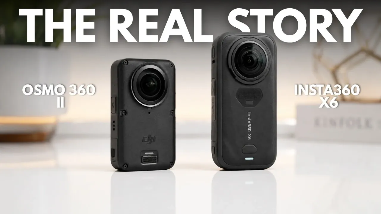 The white Insta360 X6 camera showing the 1-inch equivalent imaging system.