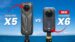 Side by side comparison of the Insta360 X6 and X5 action cameras.