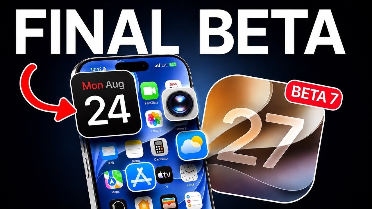 The iOS 27 Developer Beta 7 software update screen displayed on an iPhone.