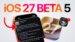 The iOS 27 beta 5 update installation screen on an iPhone.