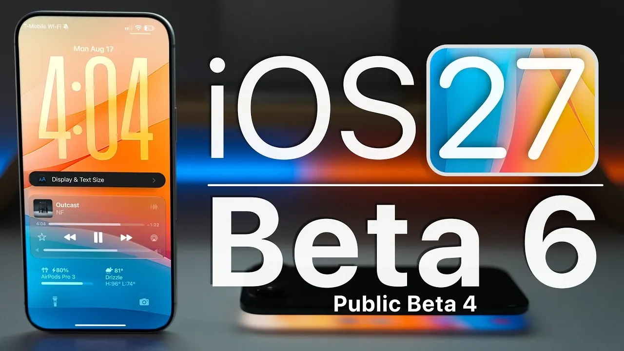 The iOS 27 Beta 6 software update screen showing a file size of 1.31 GB.