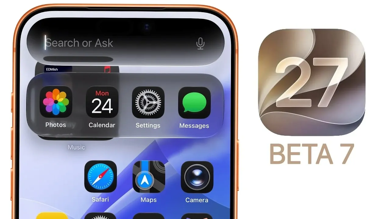 The Spotlight Search interface on iOS 27 demonstrating speed and animation changes.