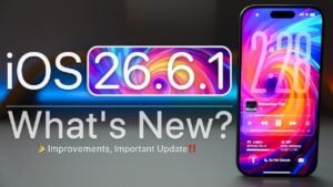 The software update screen showing the iOS 26.6.1 download prompt.