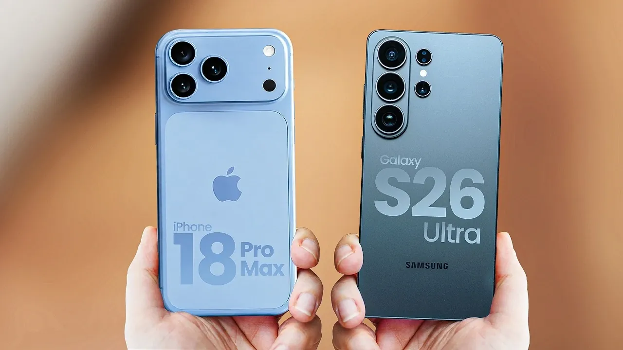 Mockup illustrating the rumored flat design and smaller dynamic island on the iPhone.