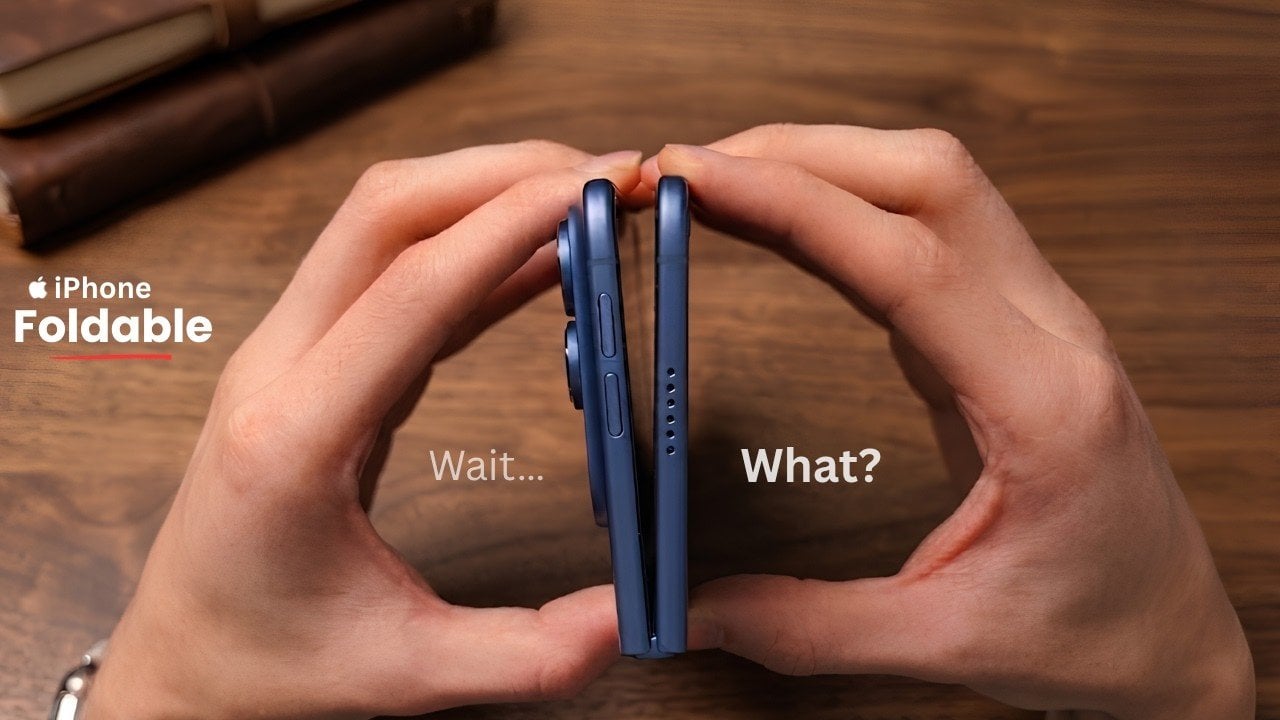 Comparison of a foldable iPhone and Samsung Fold.