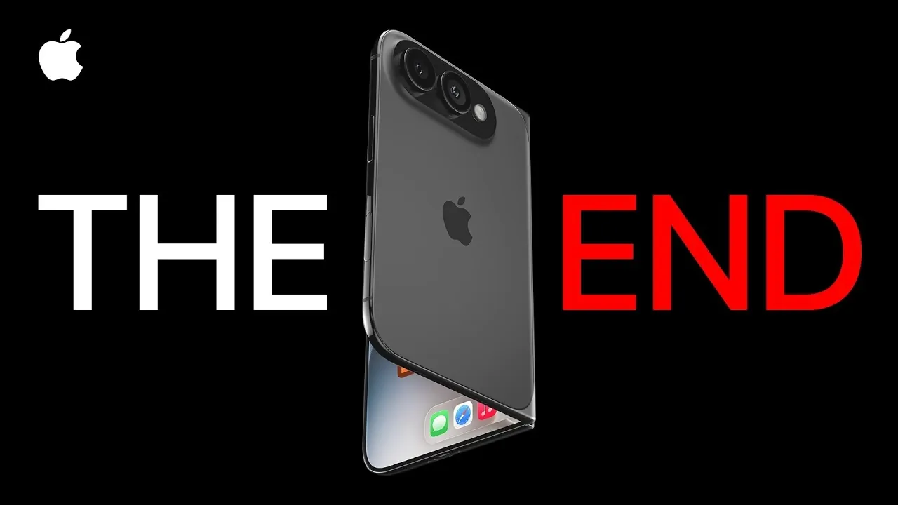 Open foldable phone displaying a large internal screen resembling an iPad Mini.